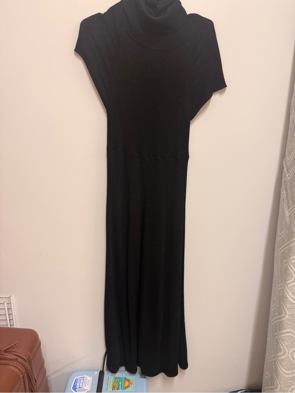 Maeve Black Turtleneck Knit Maxi Dress